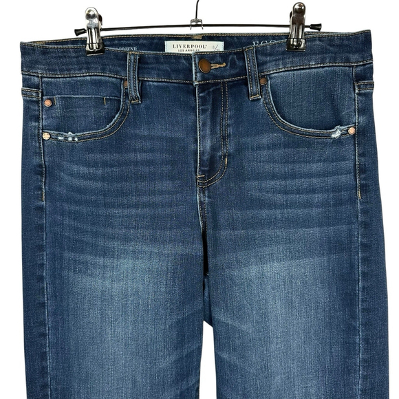 Liverpool Los Angeles Girlfriend Size 8/29 Women's Basic Jeans Dark Blue Denim - Picture 2 of 8
